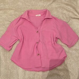 Elegant Pink Button Down Shirt